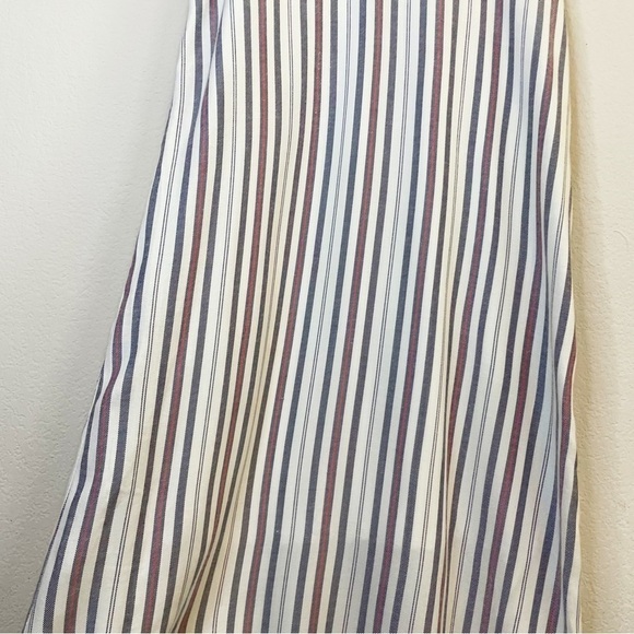 Doe & Rae Blue Gray Beachy Stripe Sleeveless Maxi Dress Size Medium - Picture 8 of 9